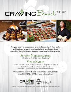 Craving Brunch Pop Up March 10, 2019 @ Venue Naples | Naples | Florida | United States